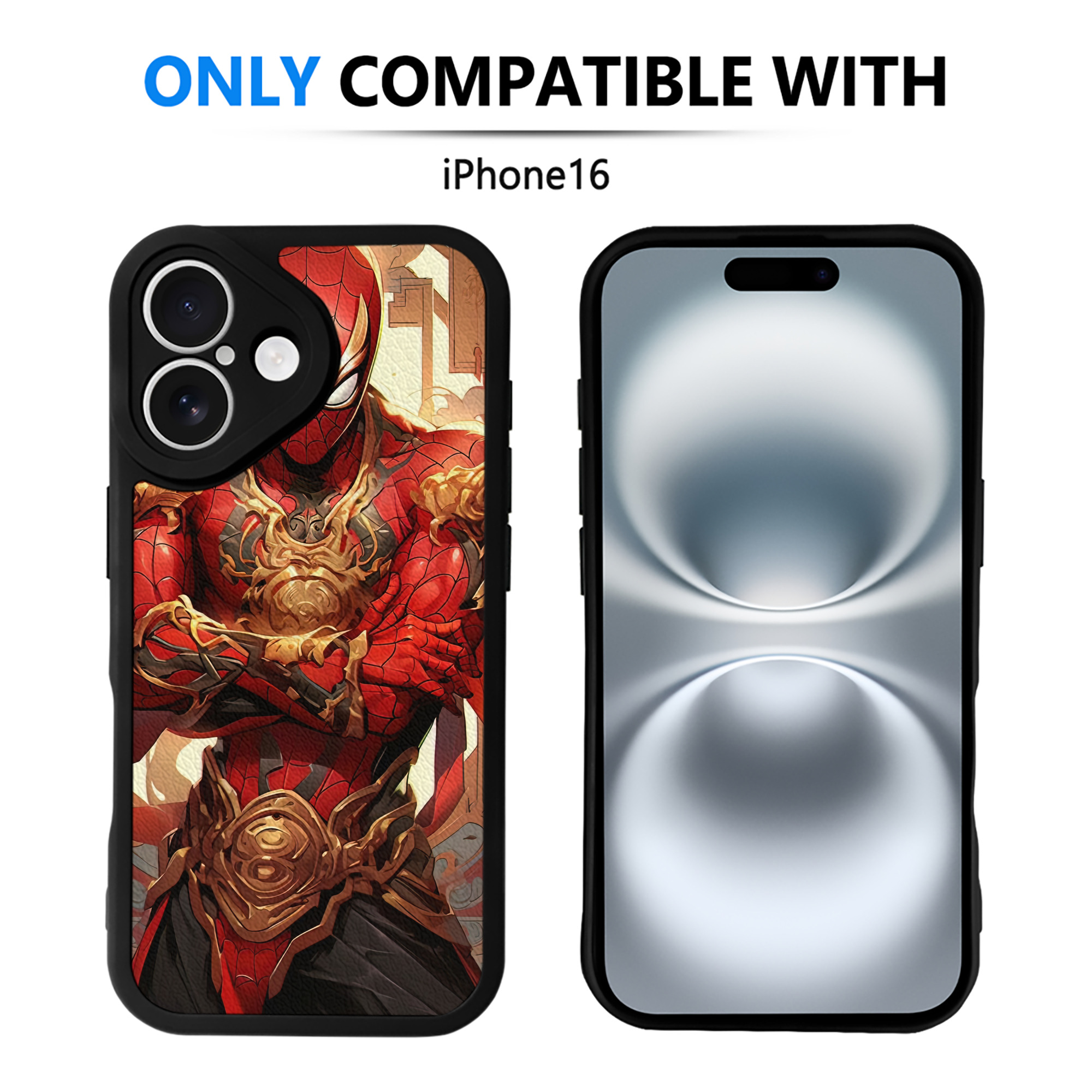 Spider Man スパイダーマン 【iPhone 16シリーズ対応】シリコンスマホケース（レザー調） 材質：シリコン